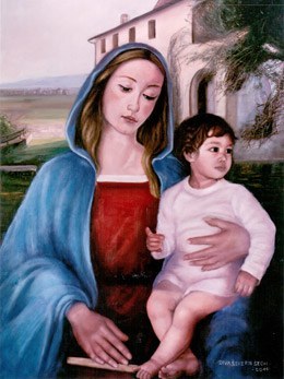 Madonna con bambino,Olio su tela 60x80