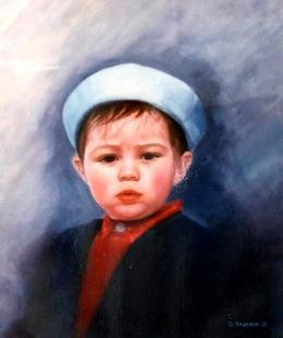 Ritratto di bambino,Quadro olio su tela 60x70,collezione privata