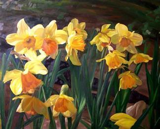 Fiori nel sole,Quadro olio su tela 70x80