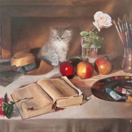 Arte e cultura con Ulisse,Olio su tela