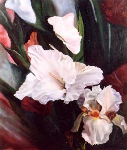 Gladioli,Quadro olio su tela 70x60